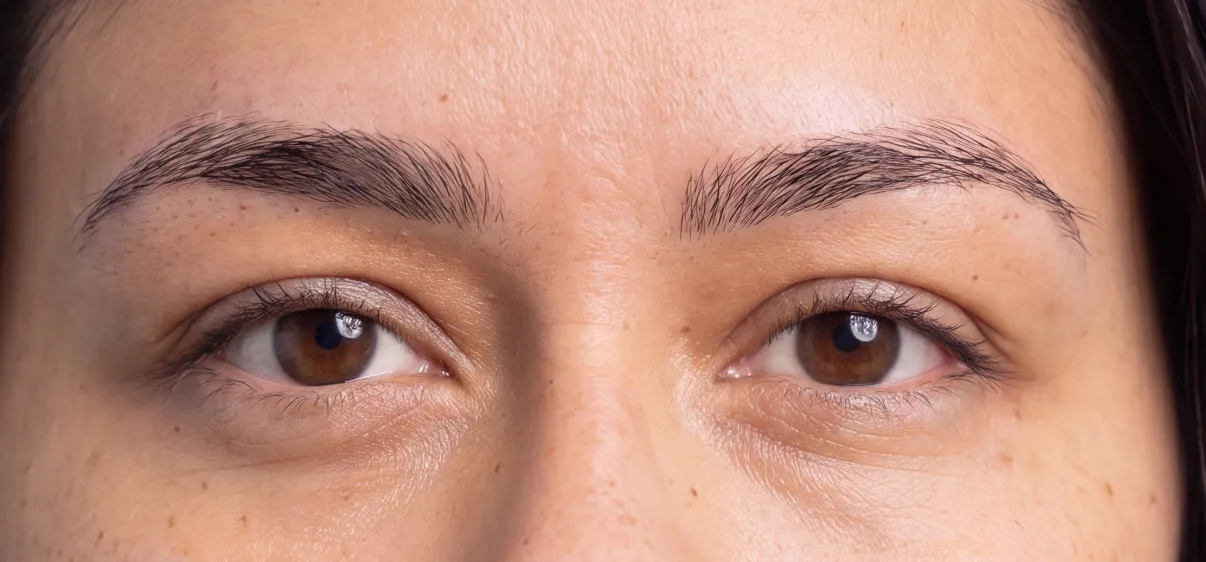 Brows before combo treatment, second client